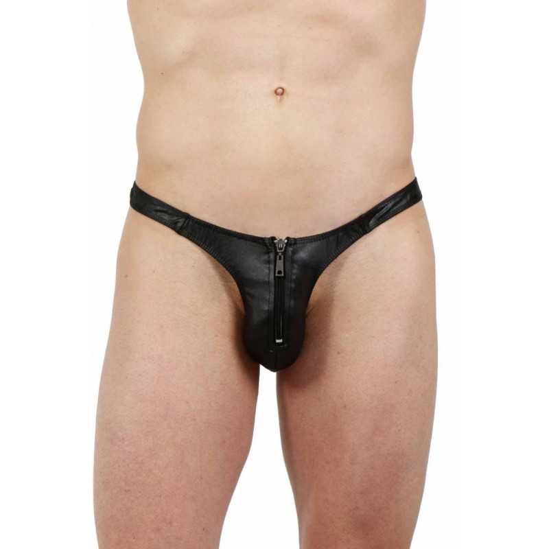 SublimLove Loveshop 42 Mini String Homme Wetlook Zip Devant SublimLove Loveshop 42 Mini String Homme Wetlook Zip Devant