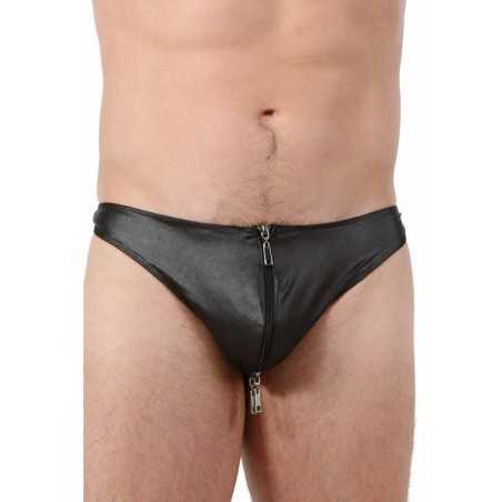 SublimLove Loveshop 42 String Homme Wetlook Zip Va et Vient