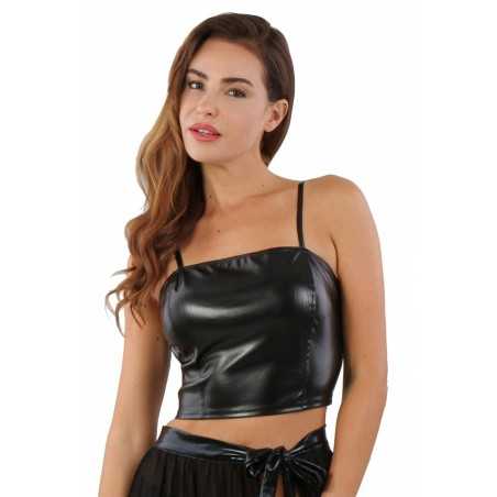 SublimLove Loveshop 42 Top Simili Cuir Zip au Dos