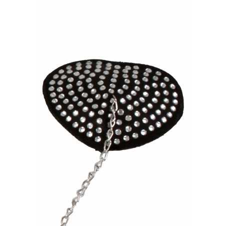 SublimLove Loveshop 42 Nipple Coeur Noir Strass et Chainette