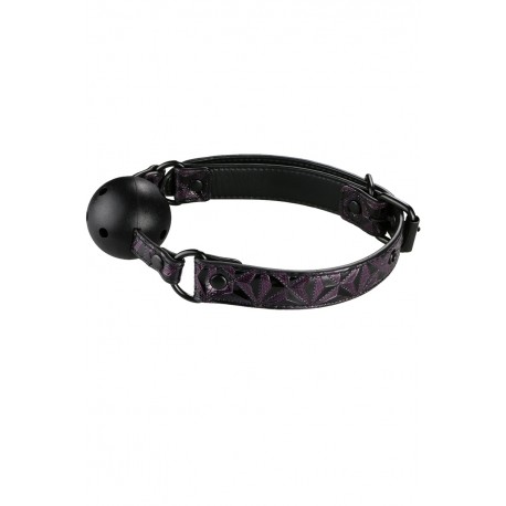 Ball Gag Baillon Boule Simili Cuir Irisé Violet