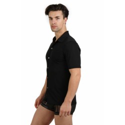 SublimLove Loveshop 42 Chemise noire manches courtes boutons