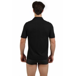 SublimLove Loveshop 42 Chemise noire manches courtes boutons