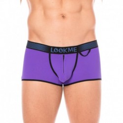 Mini Pants Boxer Violet Bordé Noir à Zip Devant
