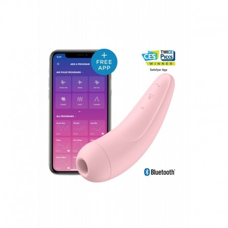 Curvy 2+ Connecté Stimulateur Clitoris par Air Pulsé Vibrations Rose