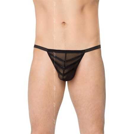 SublimLove Loveshop 42 String noir bandes wetlook devant Homme