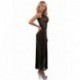 Robe Longue Noire Micro Résille Transparente