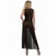 Robe Longue Noire Micro Résille Transparente