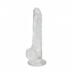 Lusty Gode Ventouse Testicules Jelly Transparent 18 Cm