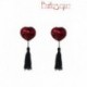 Nipple Gipsy Coeur Sequin Rouge et Pompon Noir Réutilisable