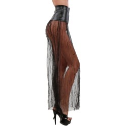 SublimLove Loveshop 42 Jupe Serre Taille Effet Cuir et Tulle