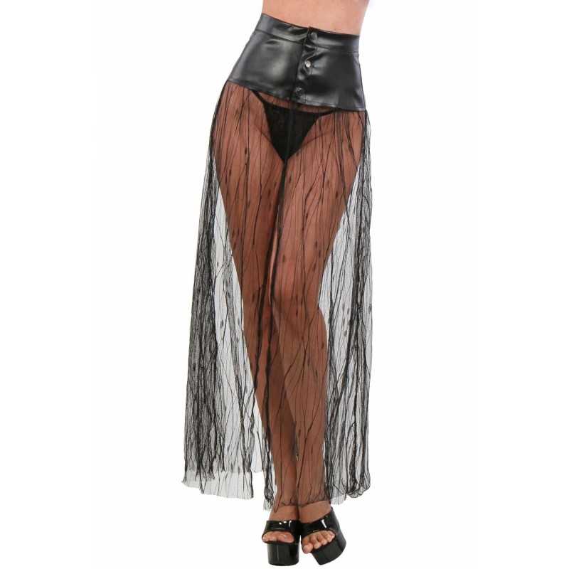 SublimLove Loveshop 42 Jupe Serre Taille Effet Cuir et Tulle