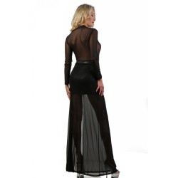 SublimLove Loveshop 42 Robe Longue Micro Résille et Partie Jupe