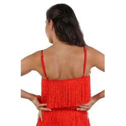 SublimLove Loveshop 42 Top Court Frange Fluide Rouge