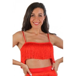 SublimLove Loveshop 42 Top Court Frange Fluide Rouge