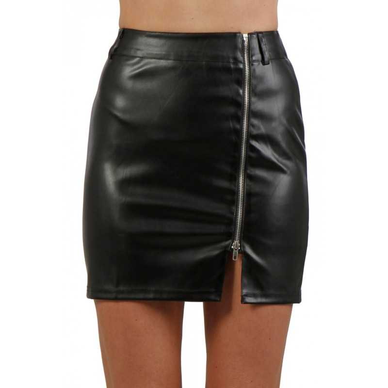 SublimLove Loveshop 42 Jupe Simili Cuir Fente Zip SublimLove Loveshop 42 Jupe Simili Cuir Fente Zip