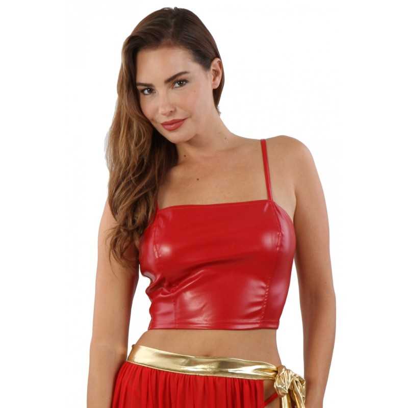 SublimLove Loveshop 42 Top Simili Cuir Zip au Dos SublimLove Loveshop 42 Top Simili Cuir Zip au Dos
