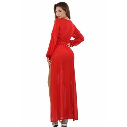 SublimLove Loveshop 42 Déshabillé Long Micro Résille Noué Doré