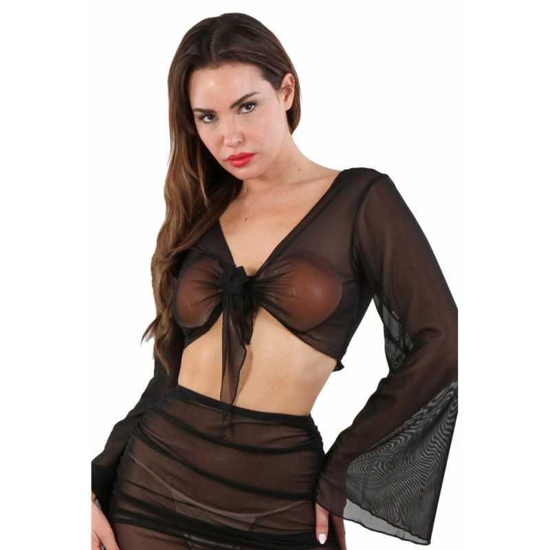 SublimLove Loveshop 42 Top voile transparent nouer devant SublimLove Loveshop 42 Top voile transparent nouer devant