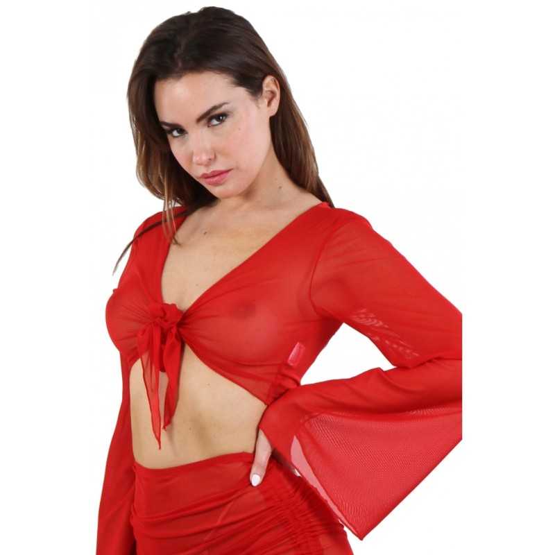 SublimLove Loveshop 42 Top voile transparent nouer devant SublimLove Loveshop 42 Top voile transparent nouer devant