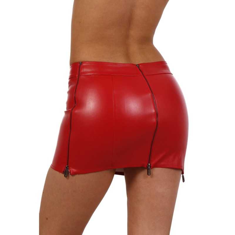 SublimLove Loveshop 42 Jupe Simili Cuir 4 Zips SublimLove Loveshop 42 Jupe Simili Cuir 4 Zips