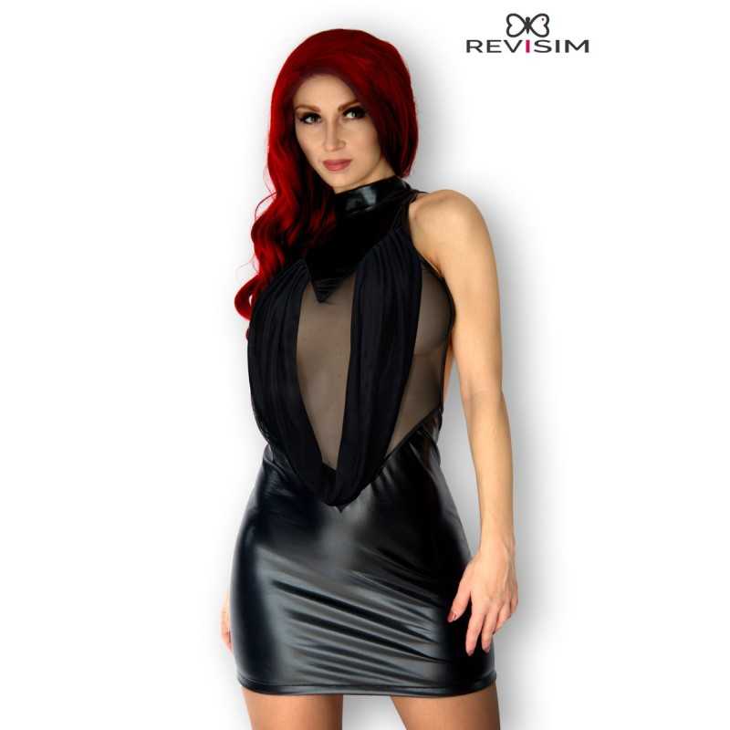 SublimLove Loveshop 42 Luna Robe Noire Wetlook et Voile SublimLove Loveshop 42 Luna Robe Noire Wetlook et Voile