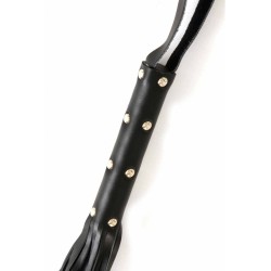SublimLove Loveshop 42 Fouet Cuir Noir Poignée à Rivets