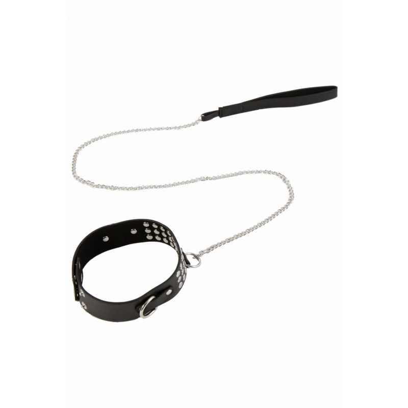 SublimLove Loveshop 42 Collier Rivets Et Laisse Chaine-Simili SublimLove Loveshop 42 Collier Rivets Et Laisse Chaine-Simili