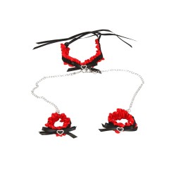 SublimLove Loveshop 42 Ensemble Colliet et Menottes Satin Orné