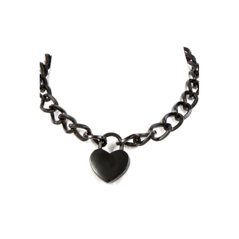 SublimLove Loveshop 42 Collier Chaine et Coeur Cadenas en Métal SublimLove Loveshop 42 Collier Chaine et Coeur Cadenas en Métal
