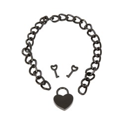 SublimLove Loveshop 42 Collier Chaine et Coeur Cadenas en Métal