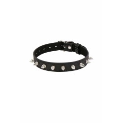 SublimLove Loveshop 42 Collier Pointe Pics Simili Cuir Noir