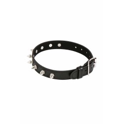 SublimLove Loveshop 42 Collier Pointe Pics Simili Cuir Noir