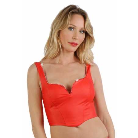 SublimLove Loveshop 42 Top wetlook liseré strass décolleté