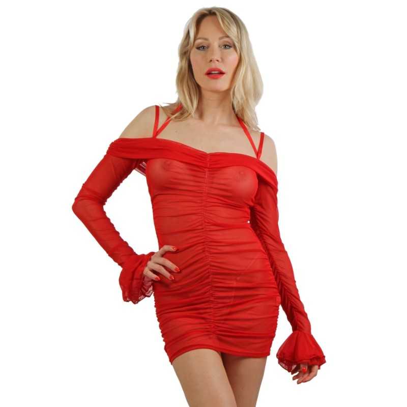 SublimLove Loveshop 42 Robe Transparente Épaules Nues Manches