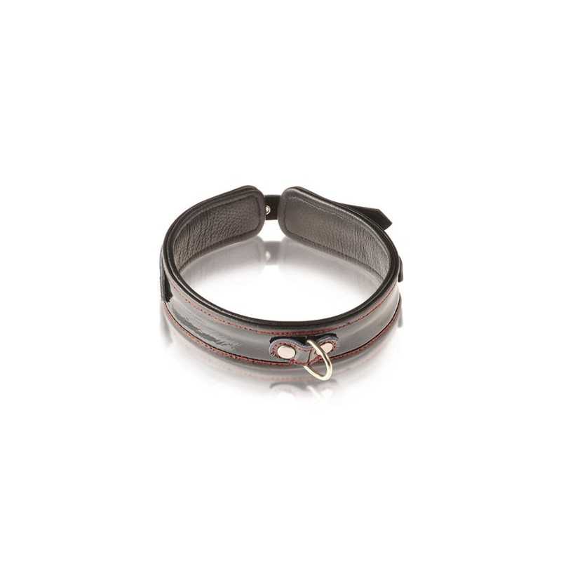 SublimLove Loveshop 42 Collier Cuir Vernis Noir Coutures Rouges SublimLove Loveshop 42 Collier Cuir Vernis Noir Coutures Rouges